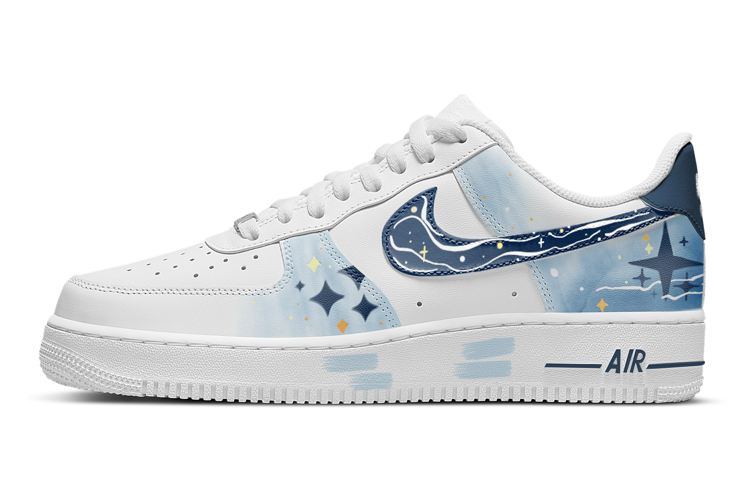 

Кроссовки Nike Air Force 1 Low Top мужские бело-голубые, цвет White Blue
