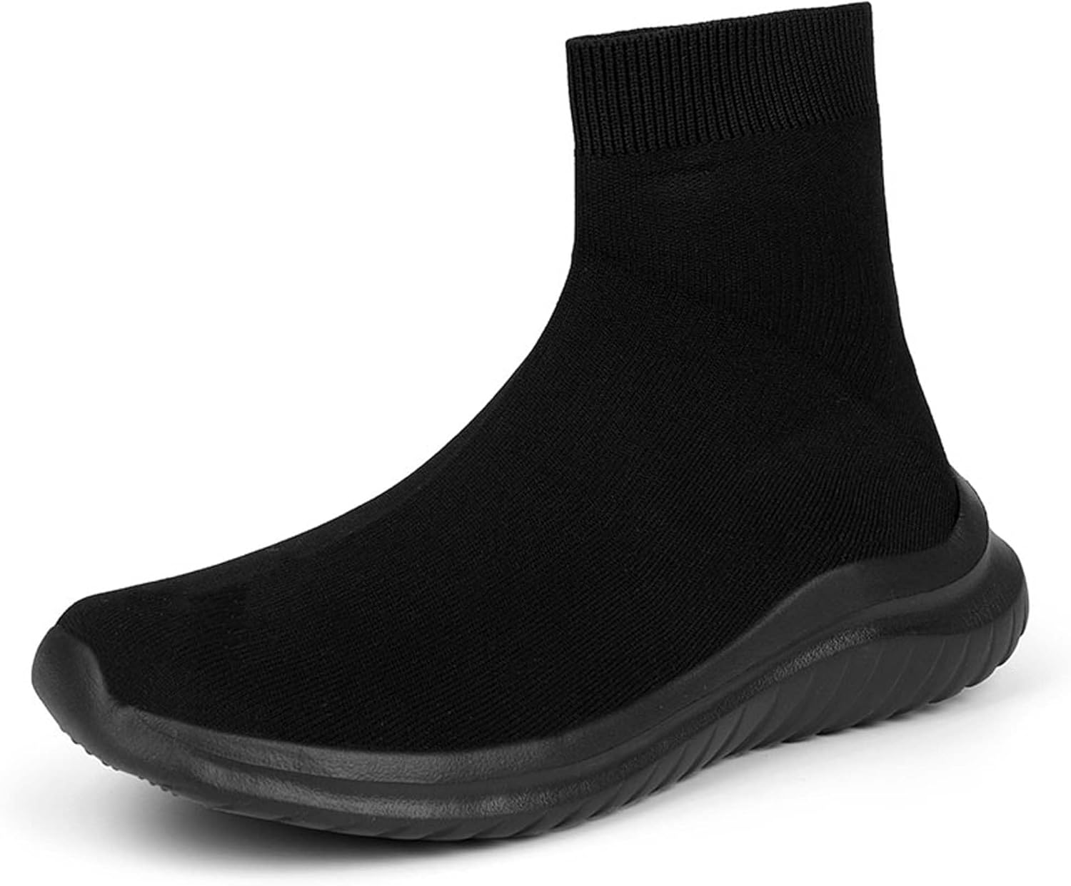 

Вязаные тканевые носки-ботинки для мужчин и женщин, одинаковая пара обуви для пары, мягкая подошва, повседневные кроссовки, легкая беговая обувь Falkin, черный