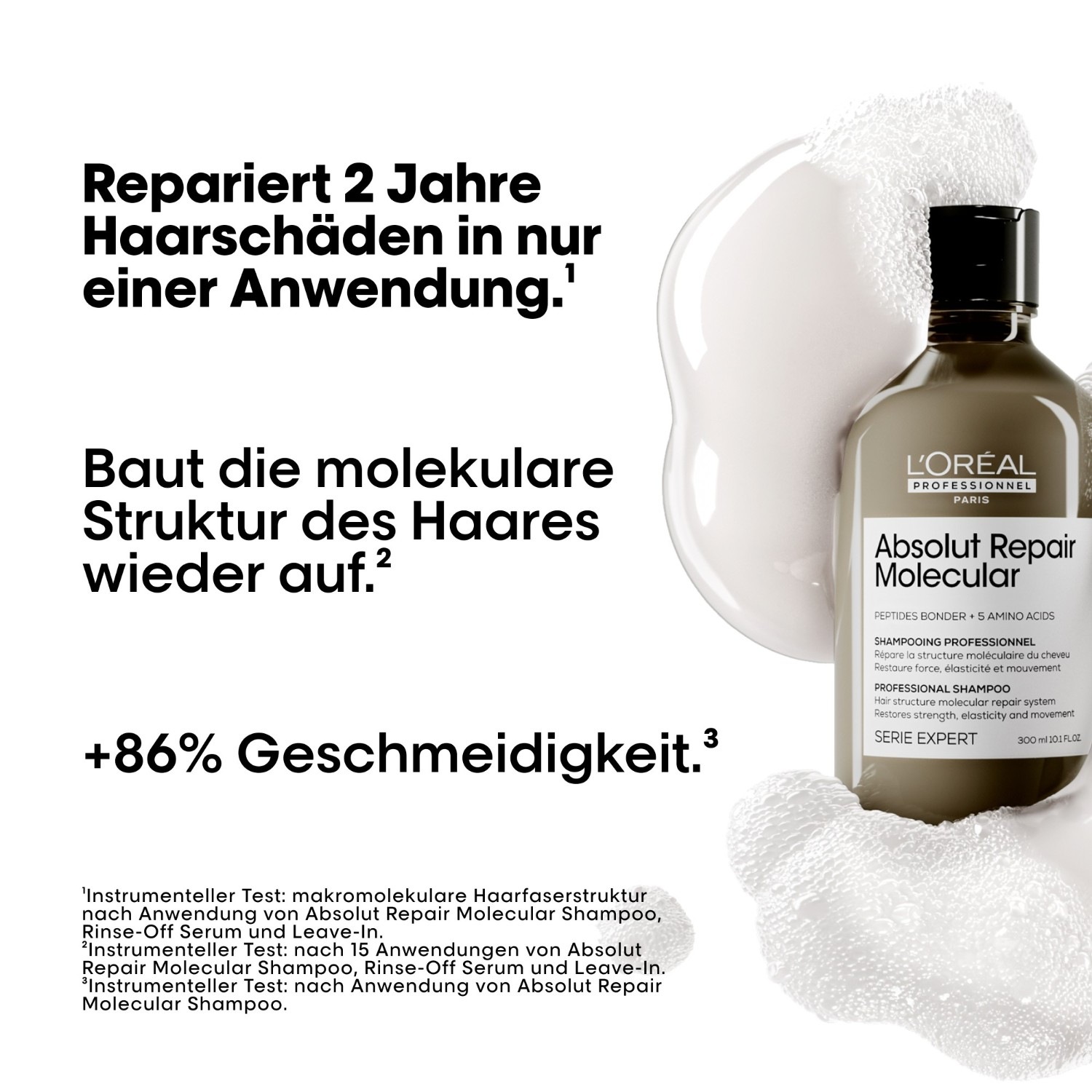 Шампунь serie expert absolut repair molecular L Oreal Professionnel Paris, объем 300 мл — фото 2