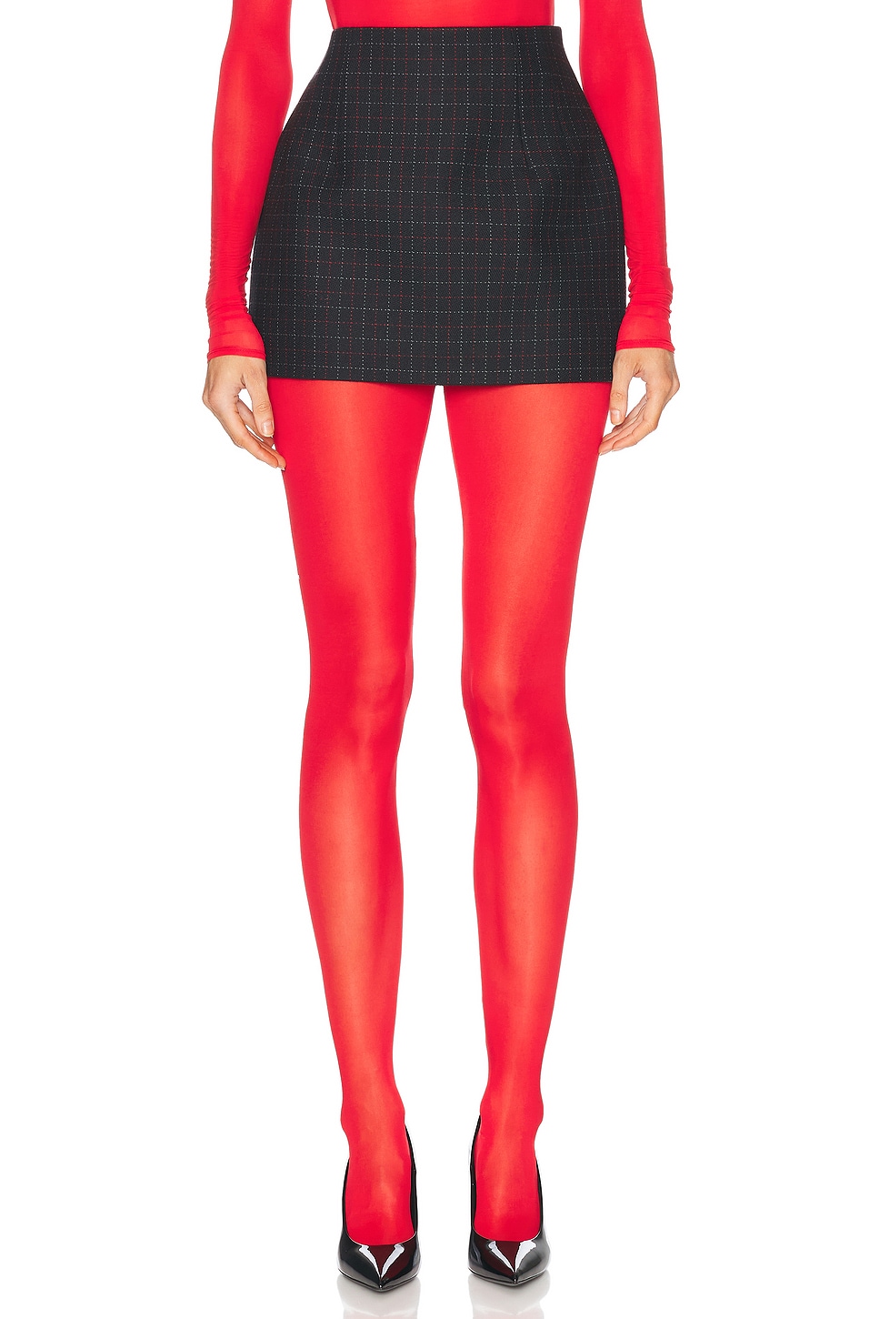 

Контурная мини-юбка WARDROBE.NYC, цвет Black Check