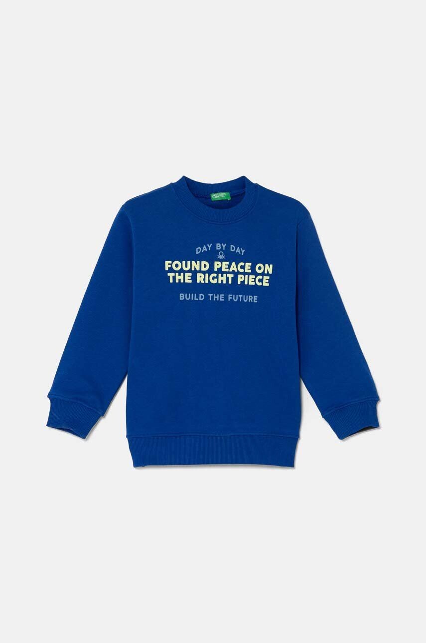 

Хлопковая толстовка United Colors of Benetton для мальчиков и девочек, темно-синий
