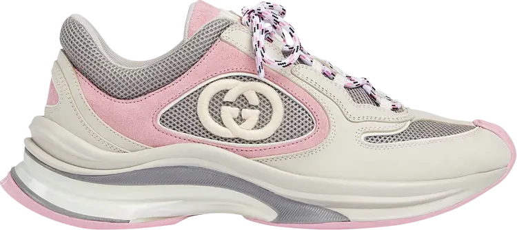 Кроссовки Gucci Wmns Run Sneaker 'Ivory Pink Grey', серый