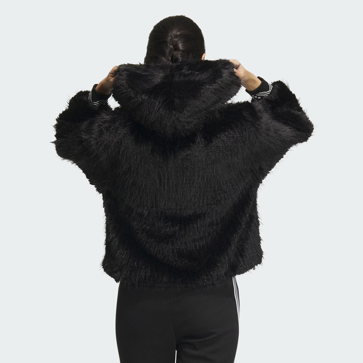 Женская бархатная куртка Adidas Originals, цвет Black — фото 3