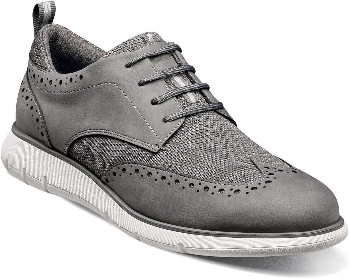 Мужские оксфорды Nunn Bush Stance Knit Wingtip Lightweight Lace Up, Gray — фото 3
