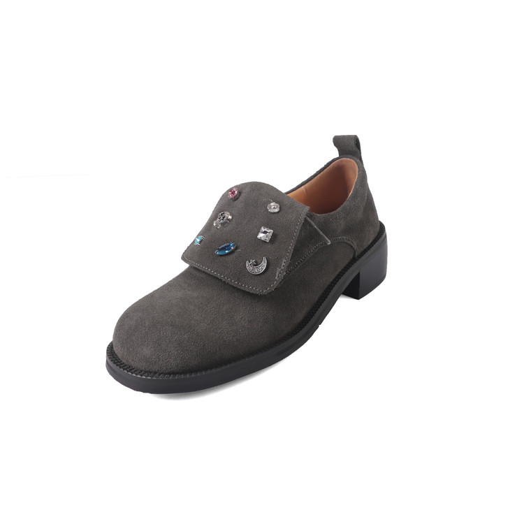 Повседневные однобортные туфли женские серые Yeezyy Reezy, Gray