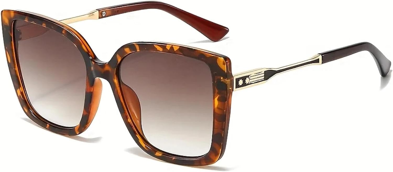 

Солнцезащитные очки с защитой UV400 | Линзы с широким градиентом, металлические петли | Для женщин и мужчин | Для занятий спортом на открытом воздухе и вождения DSVIGF, Leopard