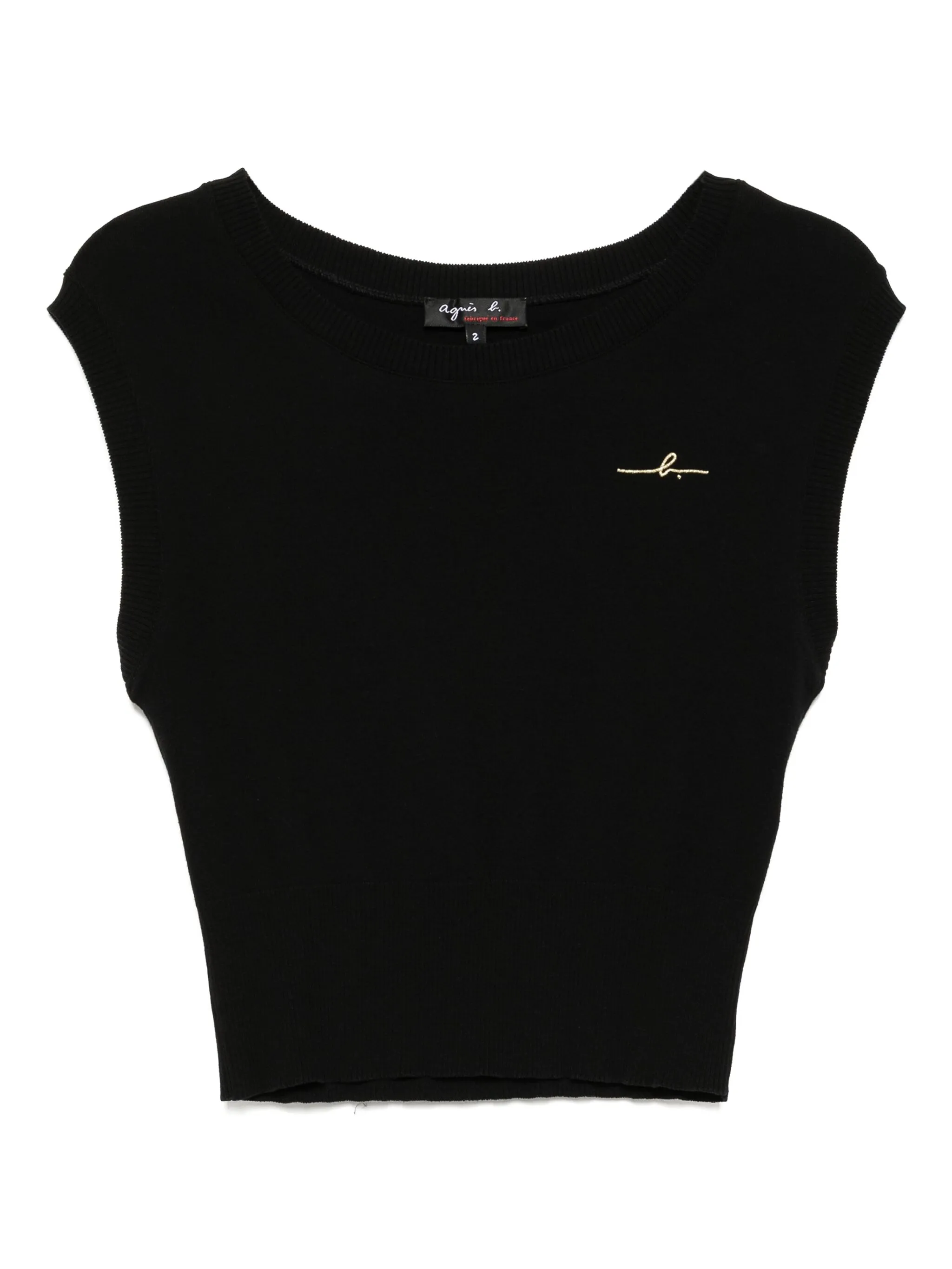 

Жилет с вышитым логотипом Agnès B., черный