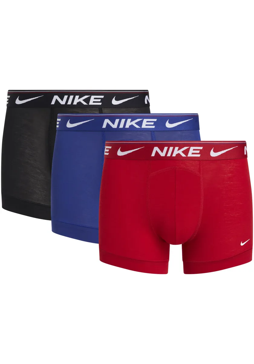 

NIKE Underwear Trunk "TRUNK 3PK" (упаковка, 3 шт., 3 шт.), с логотипом на поясе, цвет Gym Red/Deep Royal/Black