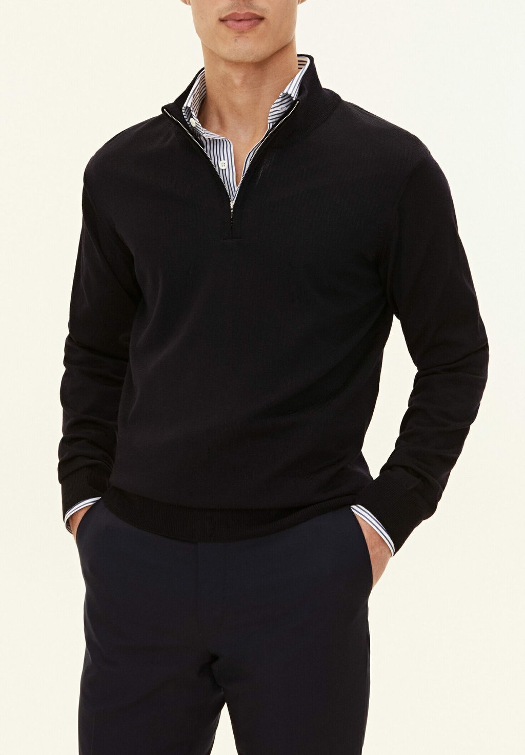 

Свитер MARLON HALF ZIP Oscar Jacobson, темно-синий