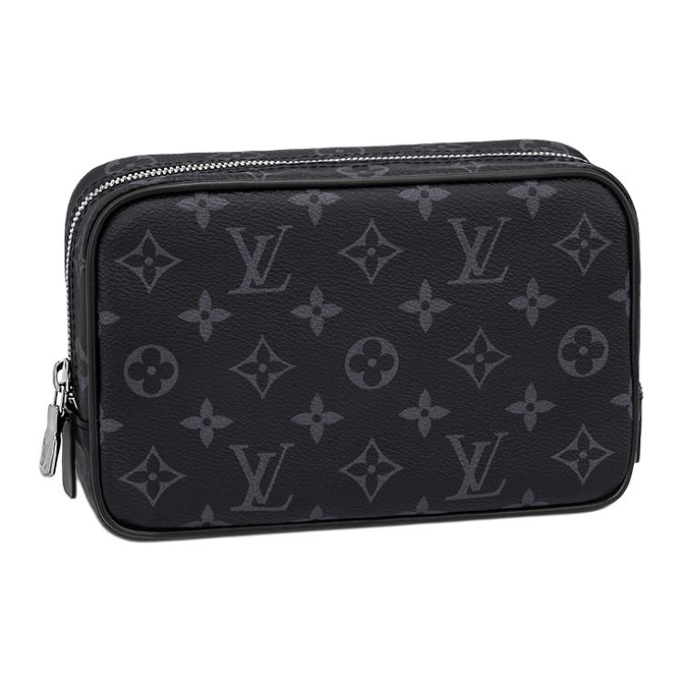 

Louis Vuitton Косметичка из холста с покрытием и кожаной отделкой, мужская, черная