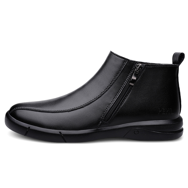 

PEHL Мужские зимние ботинки с меховой подкладкой черные, цвет Black Fleece-Lined