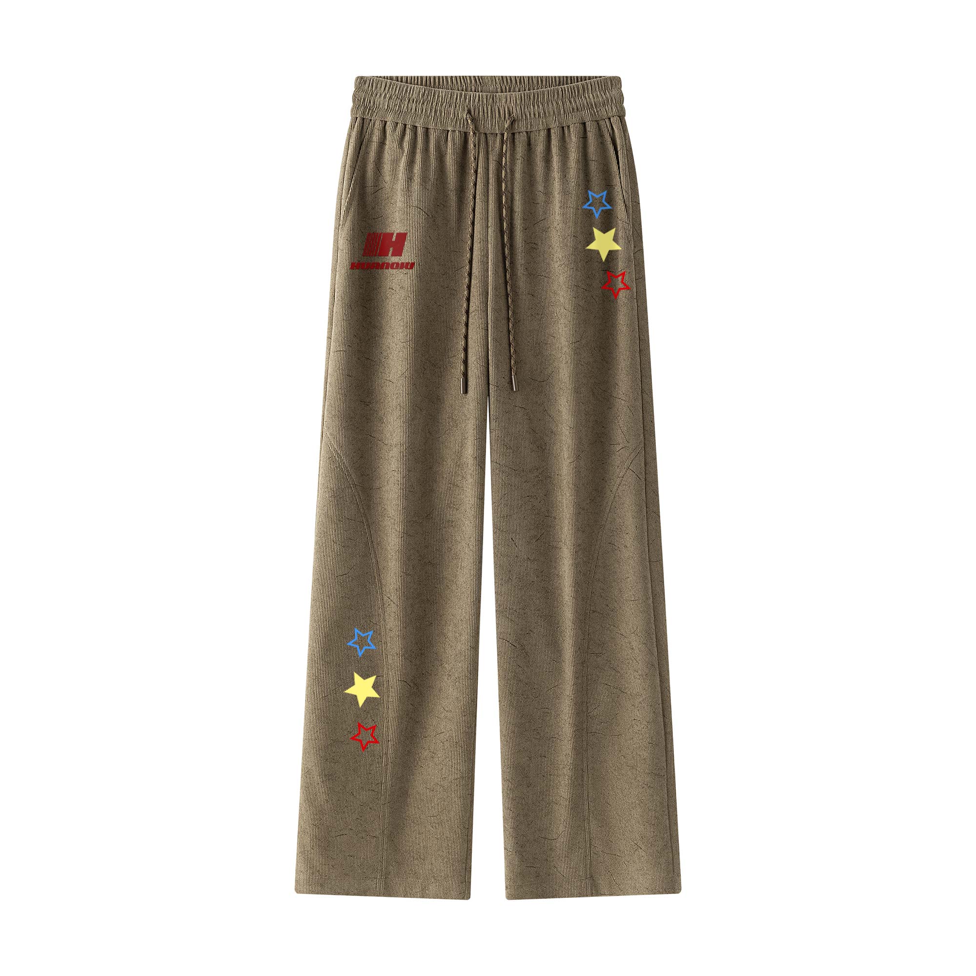 

Повседневные брюки унисекс утепленные с флисовой подкладкой HUANQIU, хаки fleece-lined