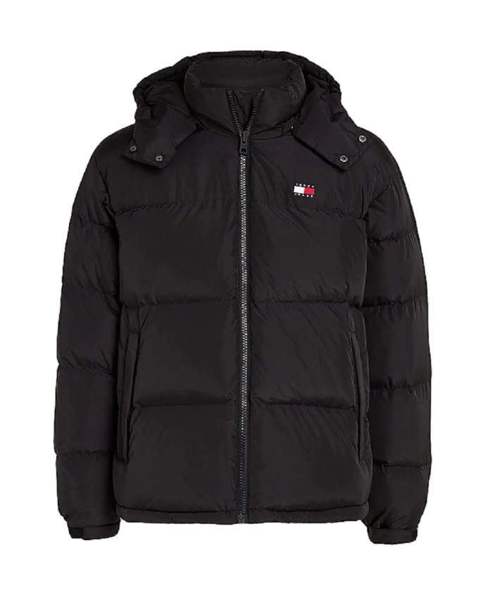 

Черная куртка AW24 с водоотталкивающим покрытием и перьевым эффектом Tommy Jeans, черный