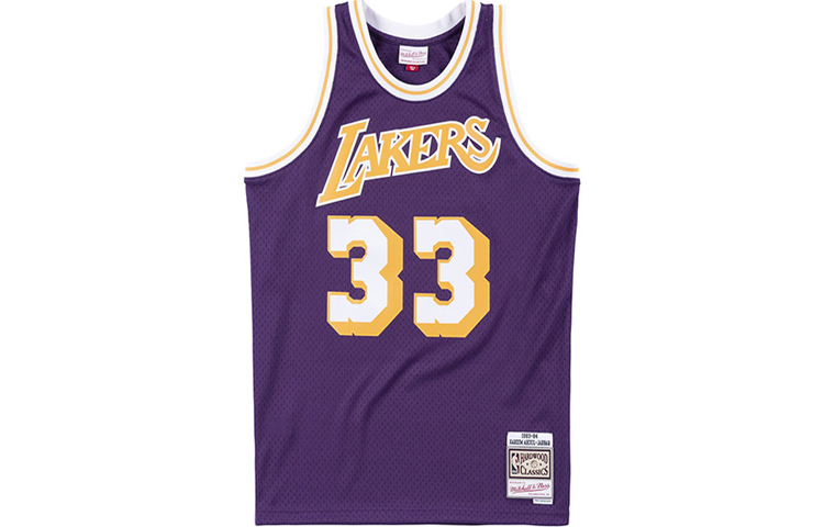 

Майка Los Angeles Lakers выездная 1983-84 Kareem Abdul Jabbar Swingman Mitchell & Ness фиолетовая