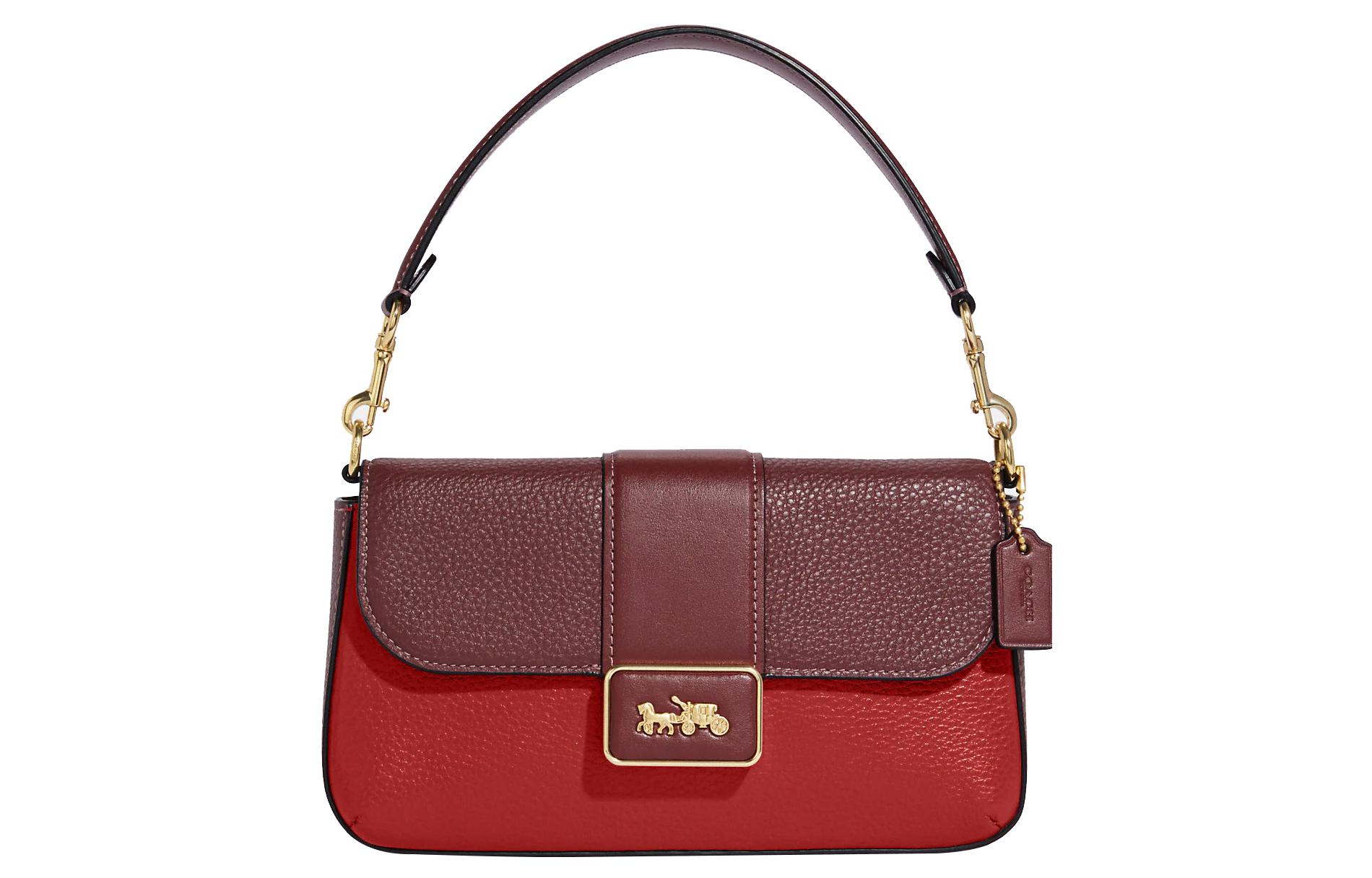 

Кожаная сумка Grace через плечо, миниатюрная женская сумка красного цвета COACH