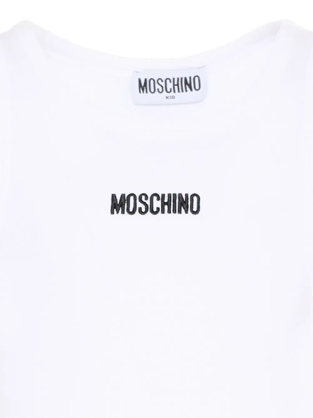 Топ с вышитым логотипом Moschino Kids, белый — фото 3
