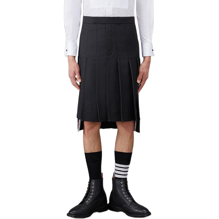 

THOM BROWNE Юбка мужская черная миди плиссированная