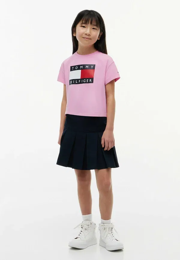 Футболка Heritage flag t-shirt ss print t-shirt Tommy Hilfiger, розовая маргаритка