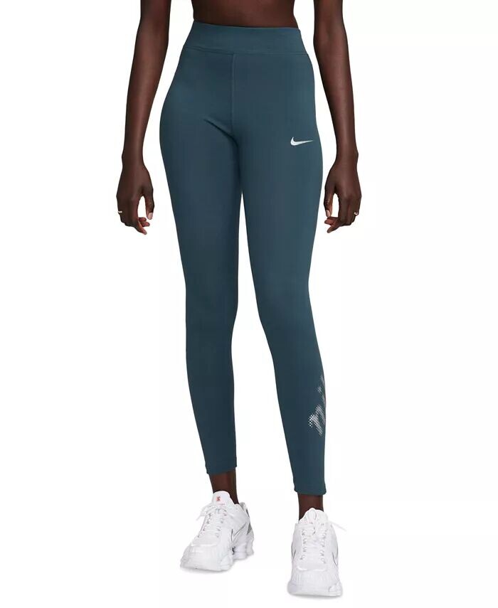 

Женская спортивная одежда Полноразмерные леггинсы Essential с высокой посадкой Nike, зеленый