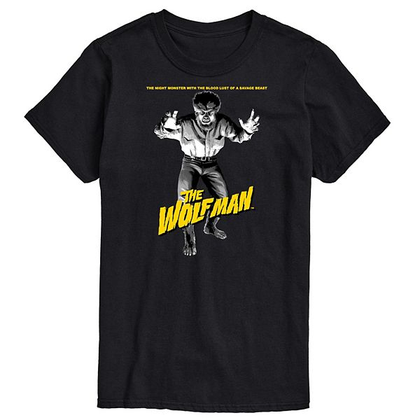 

Футболка с принтом Big & tall universal monsters the wolfman Licensed Character