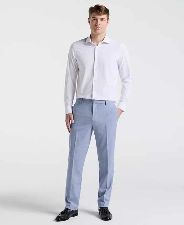 

Мужские классические брюки Modern Fit из ткани sharkskin Perry Ellis Portfolio, синий