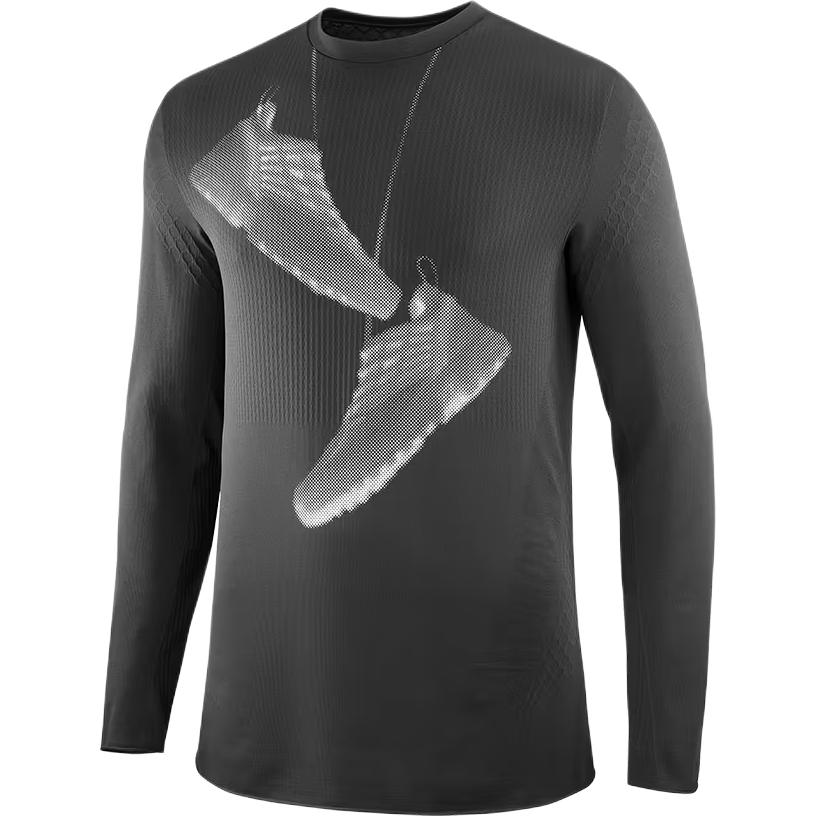 

X Salomon Графический принт Длинный рукав Топ MM6 Maison Margiela, Черный