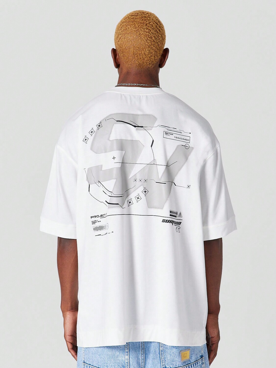 

Футболка оверсайз Sumwon с принтом спереди, белый