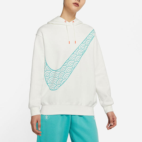 Свитер cny new year's edition hoodie fleece loose knit sports white Nike, белый — фото 4