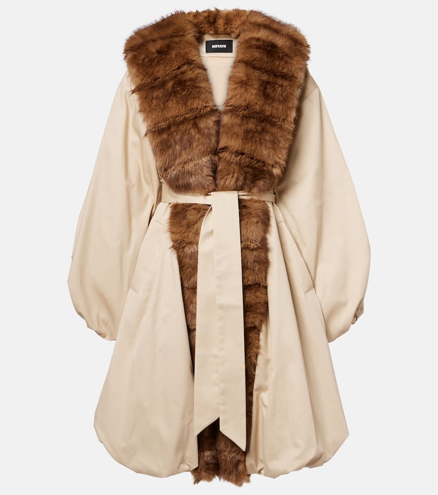 

Пальто с поясом Rotate, Cement