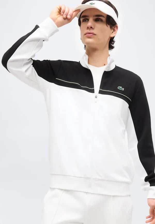 Тренировочная куртка Lacoste Sport для тенниса, влагоотводящая, черный/белый — фото 4
