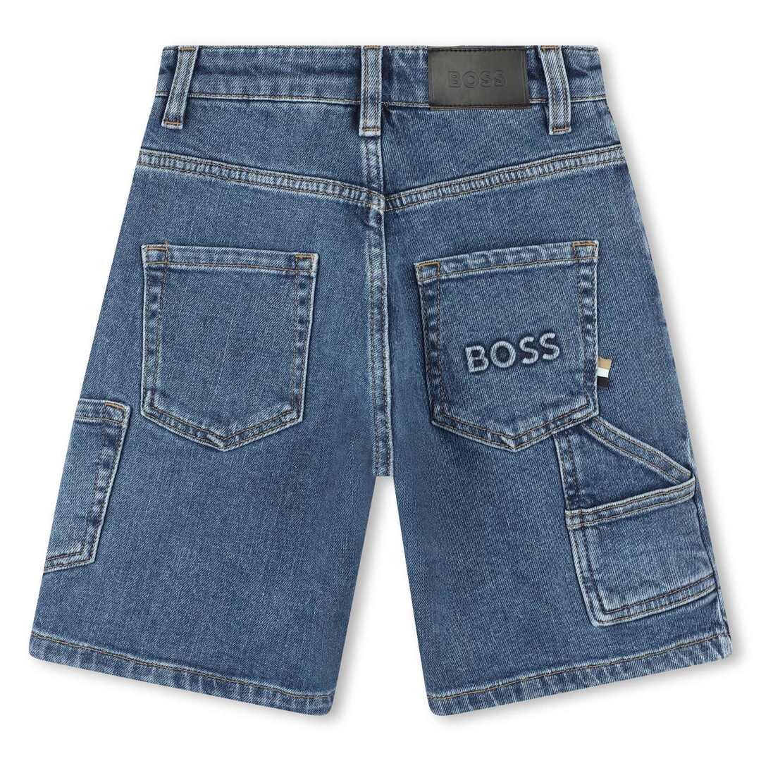 

Синие джинсовые шорты BOSS, синий
