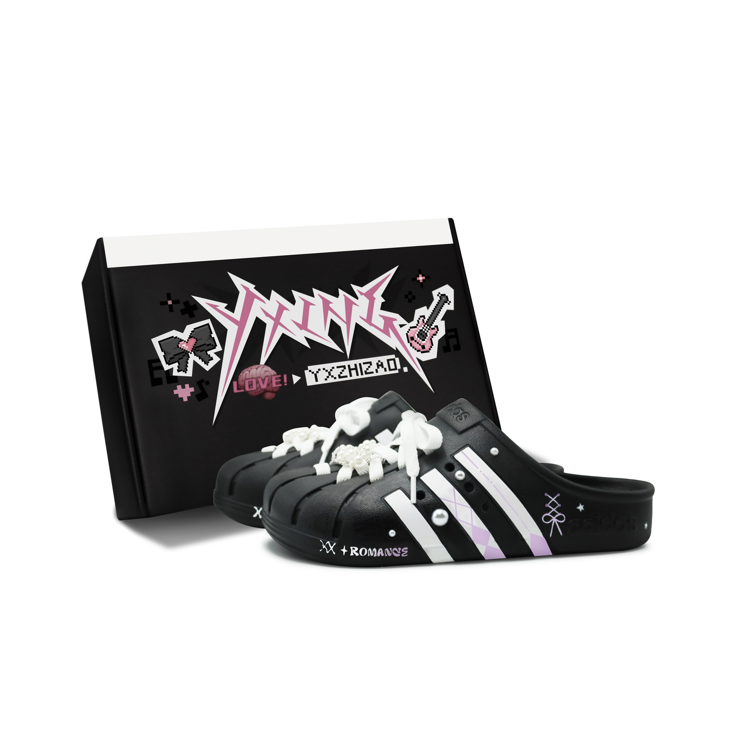 ADILETTE CLOGS Сланцы с обёрнутым носком Унисекс Чёрный Фиолетовый Adidas