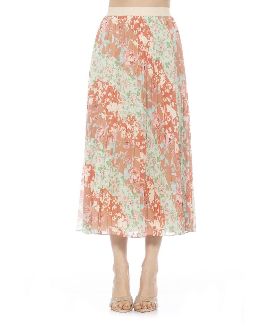 

Женская плиссированная юбка миди Kesia Alexia Admor, Rose multi