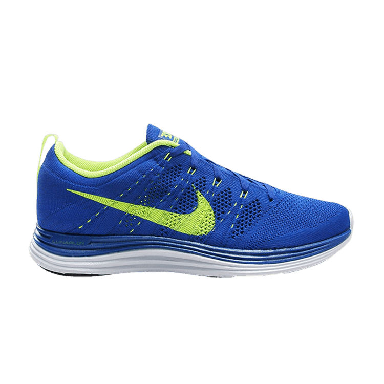 

Кроссовки Flyknit Lunar1+ 'Game Royal Volt', синий