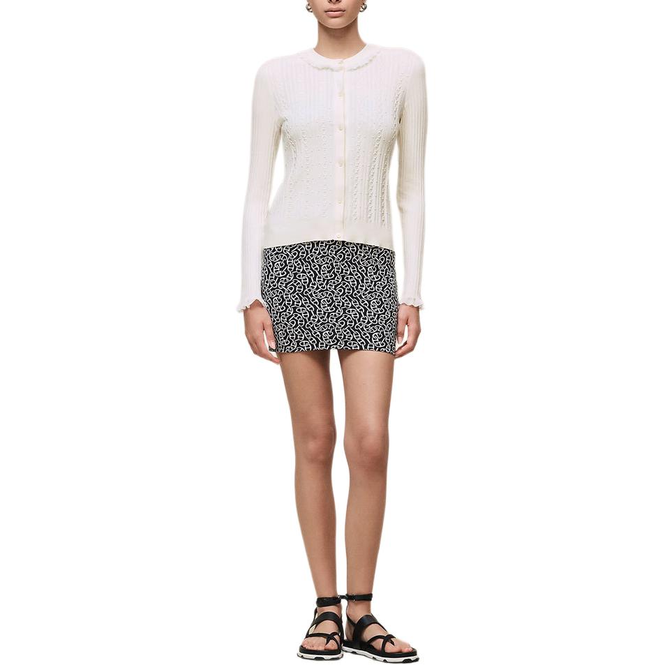 

HERMES Трикотажный кардиган для женщин белого цвета с круглым вырезом