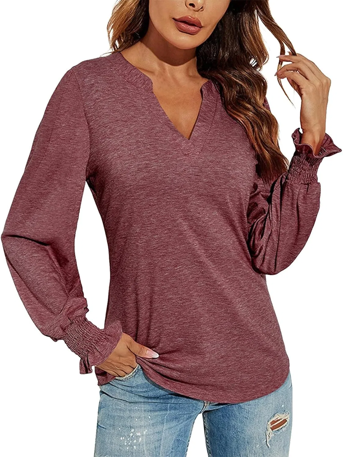 Туника, свободная, Lady Loose Tops, красный