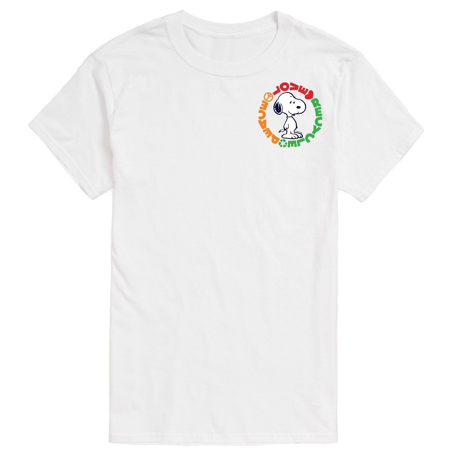 

Мужская футболка Peanuts Love Peace Recycle Licensed Character