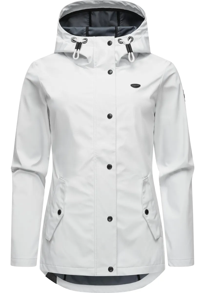 

Куртка софтшелл Ragwear "Margge Shell", с капюшоном, непромокаемая женская переходная куртка с большим капюшоном, белый