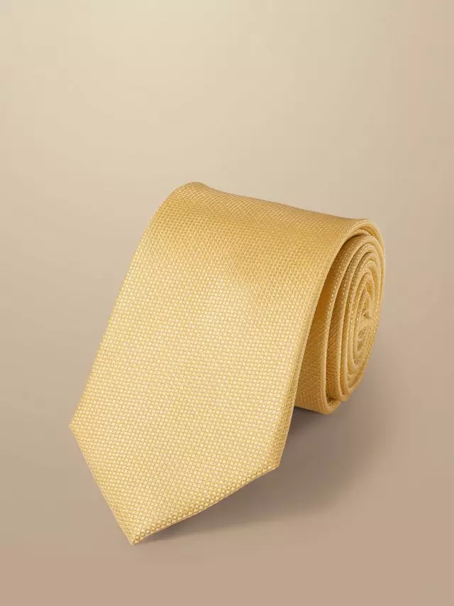

Галстук Charles Tyrwhitt Textured Silk Stain Resistant, цвет lemon