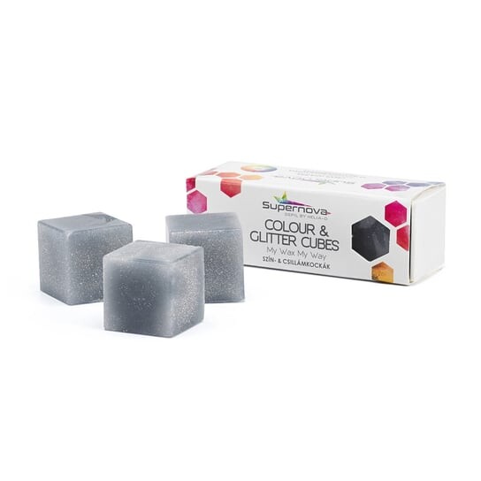 

Кубик цветного воска, 3 x 13 мл Supernovadepil, Glitter Cube Silver