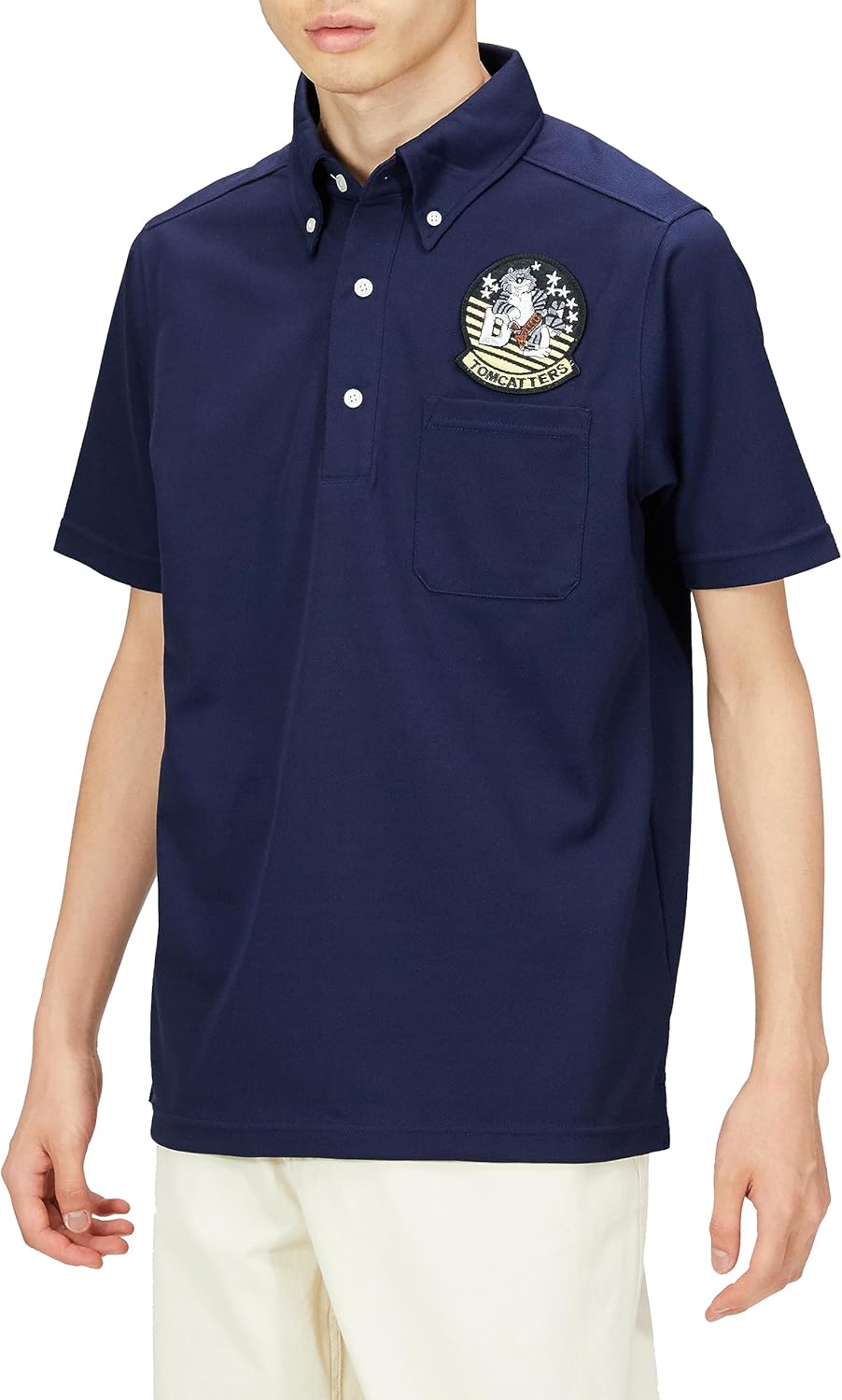 

Поло-рубашка с коротким рукавом и влагоотводящим эффектом, карманами и пуговицами, модель F-SD021123, с гербом армии США, темно-синяя F-Style