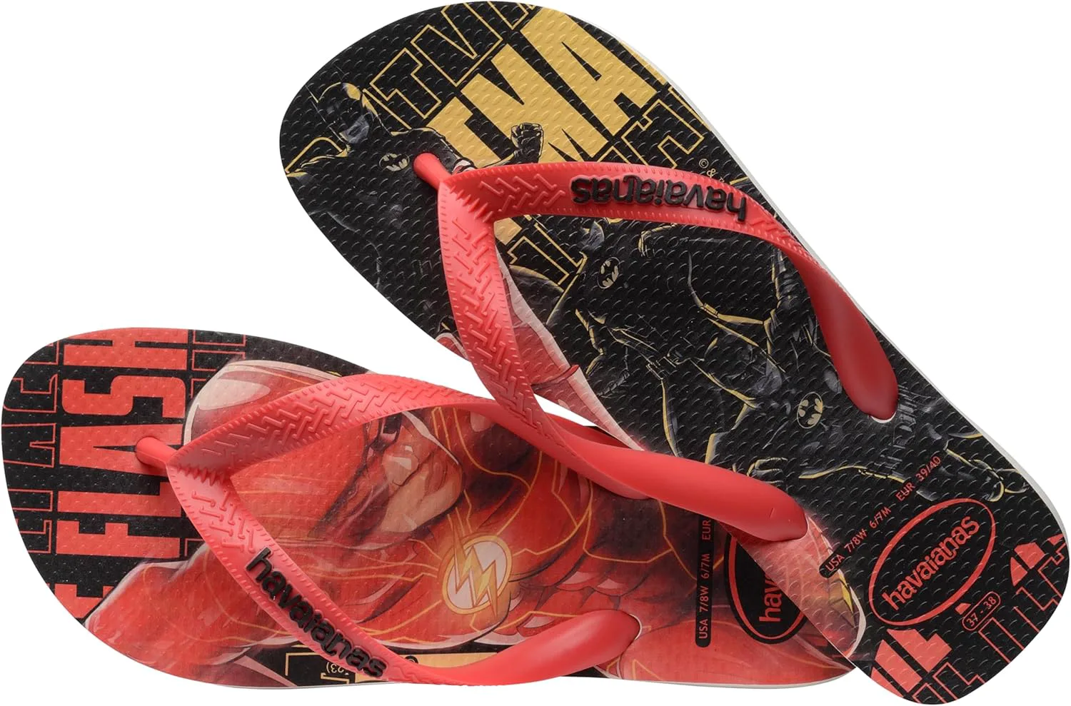 Havaianas - Топ Герои DC Удобные, прочные и легкие шлепанцы с подошвой с героями и злодеями, унисекс, взрослые, белый — фото 4