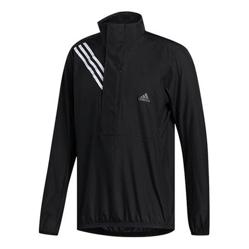 

Куртка adidas Logo Print Casual Running Stand Collar Jacket Male Black, черный