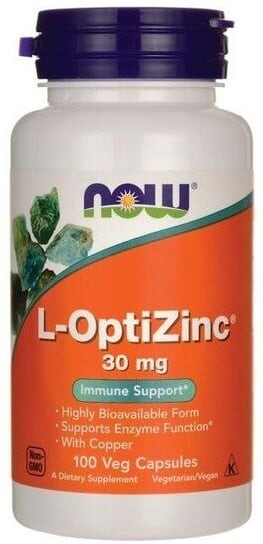 

Now Foods, L-Оптицинк 30 мг 100 капсул.