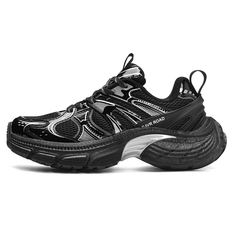 

PNKE Скользоустойчивые, износостойкие, дышащие, легкие, увеличивающие рост низкие массивные кроссовки унисекс черные, цвет Black