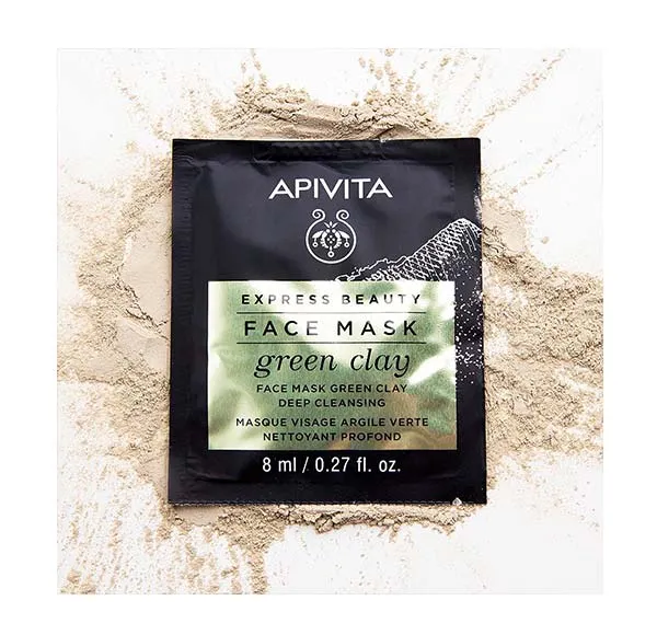 Маска для лица Apivita — Глубоко очищающая Express Beauty Mascarilla Arcilla Verde, 8 мл — фото 2