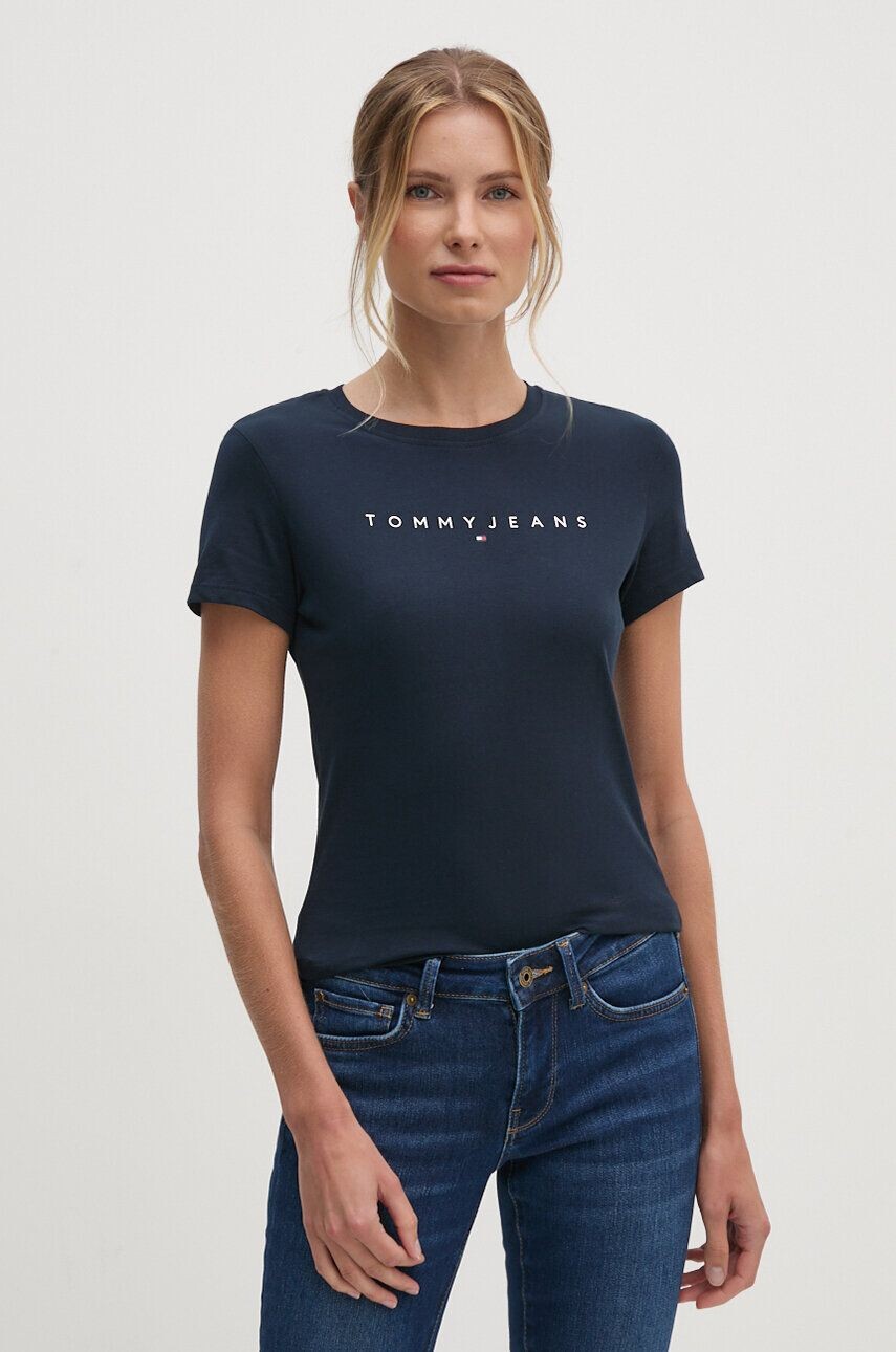 

Хлопковая футболка Tommy Jeans, темно-синий