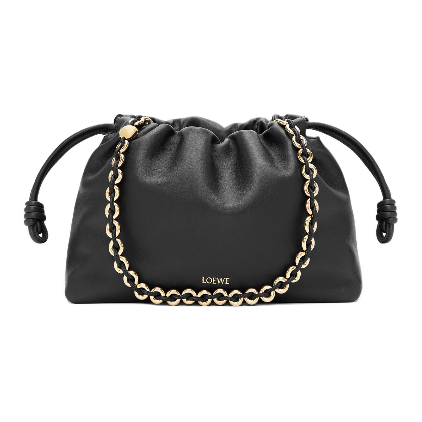 

LOEWE Фламенко Софт Наппа овчинная кожа клатч кросс-боди на одно плечо женский Black