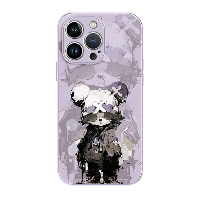 

Чехол для телефона Lingtao Leading Taobao, Ab40 Sweet Cool Bear Lambskin Grass Purple Liquid Lambskin