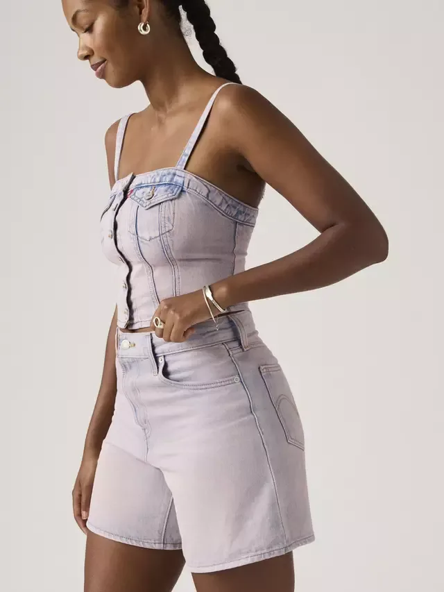 Джинсовые шорты с высокой посадкой и свободным кроем, цвет Роза вверх Levi's — фото 2